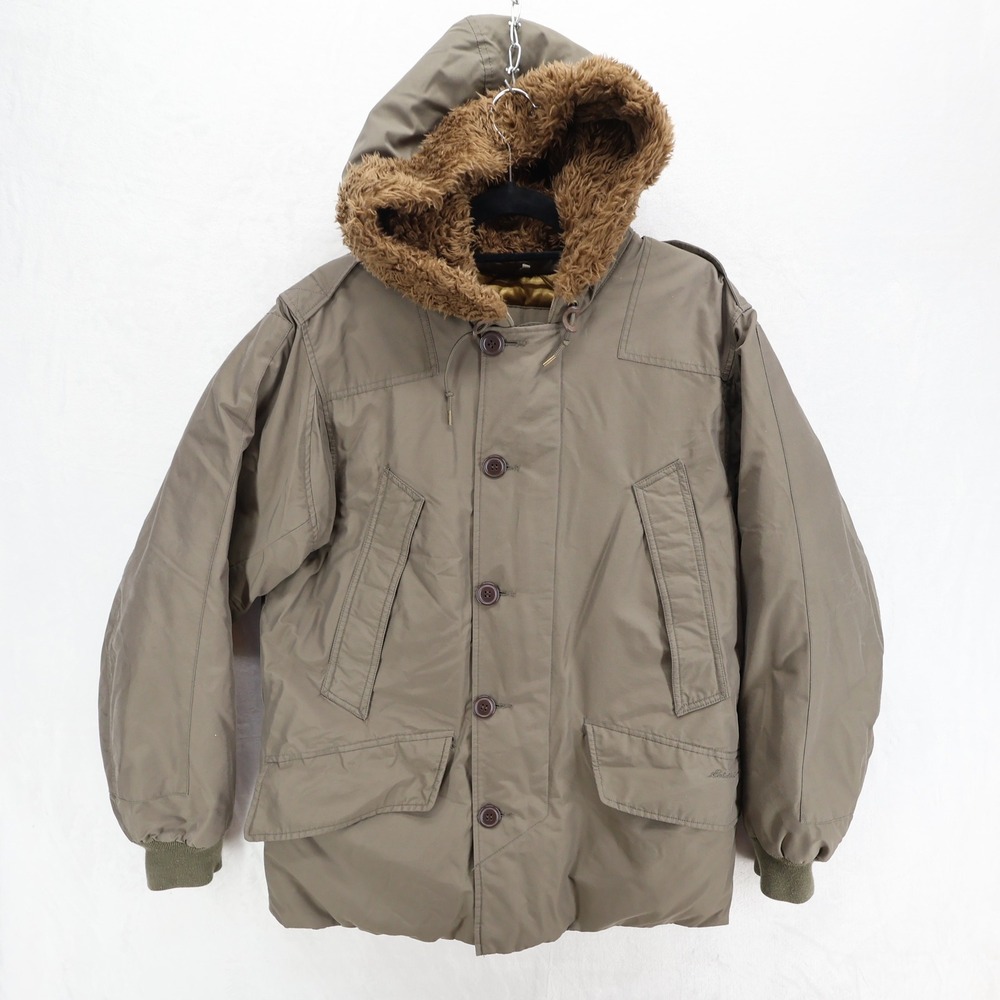 Eddie Bauer Mens B-9 Parka Goose Down Jacket Olive Green Faux Fur Hood Size M